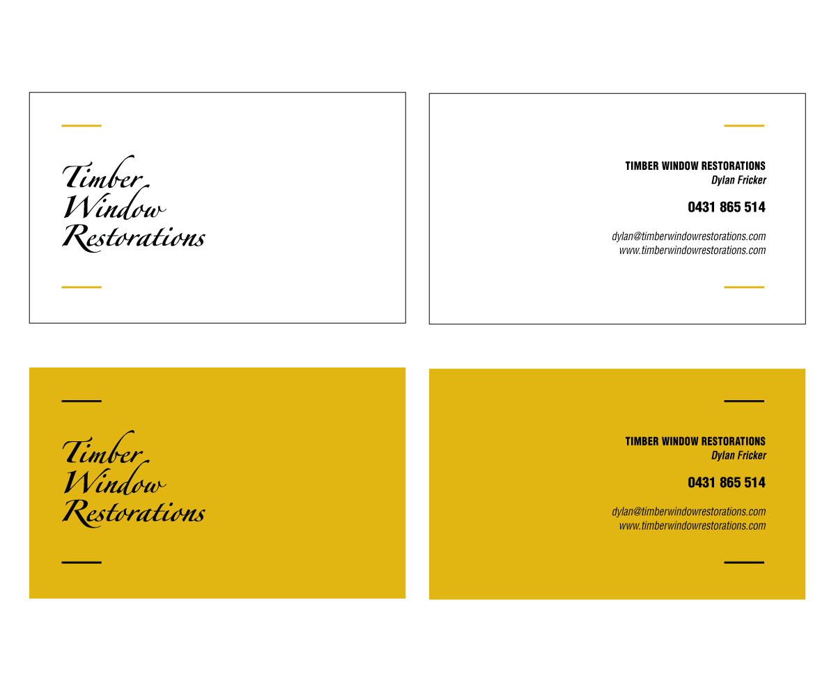 Design de Carte de Visite par JamesWatson pour Timber Window Restorations | Design #4218511