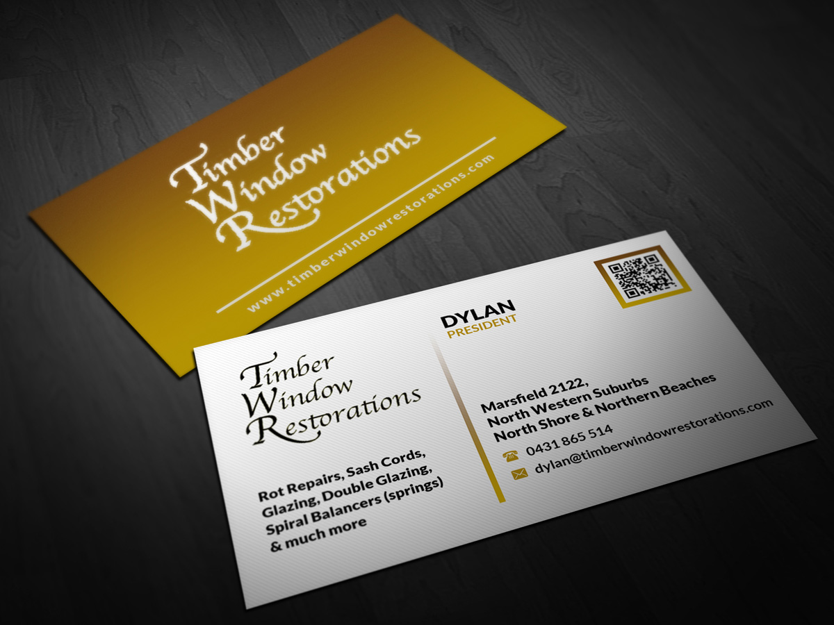 Business Card Design by Pointless Pixels India for Timber Window Restorations | Design #4235688
