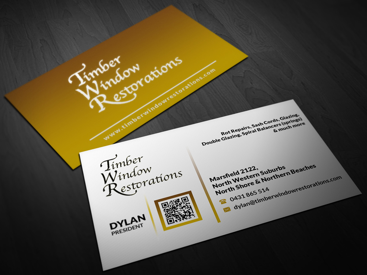 Business Card Design by Pointless Pixels India for Timber Window Restorations | Design #4235696