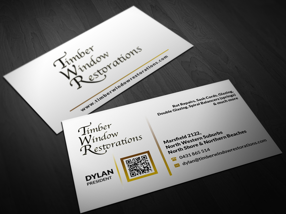 Business Card Design by Pointless Pixels India for Timber Window Restorations | Design #4235717