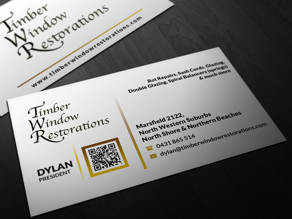 Business Card Design by Pointless Pixels India for Timber Window Restorations | Design #4235783