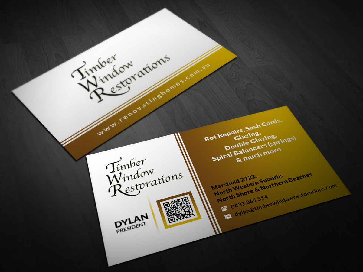 Business Card Design by Pointless Pixels India for Timber Window Restorations | Design #4235820