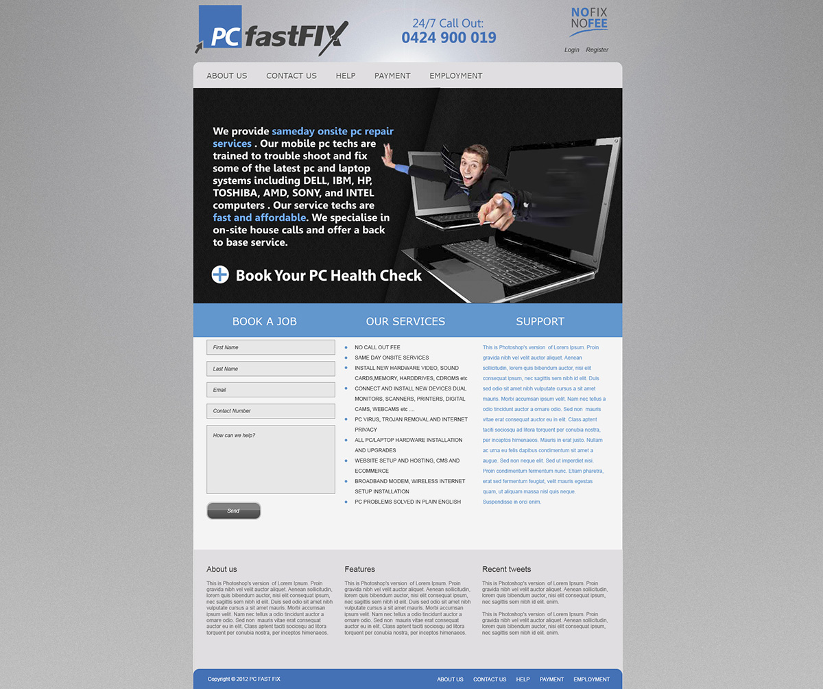 Wordpress Design by Ivansan for PC fastFIX | Design #1223733