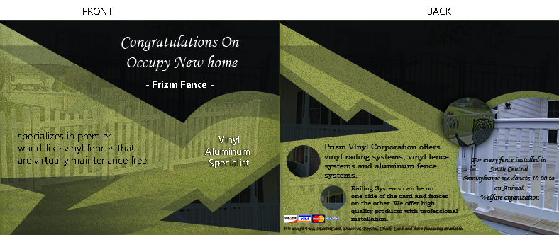 Postcard Design by mdridwan339 for Prizm Vinyl Corporation | Design #4431890