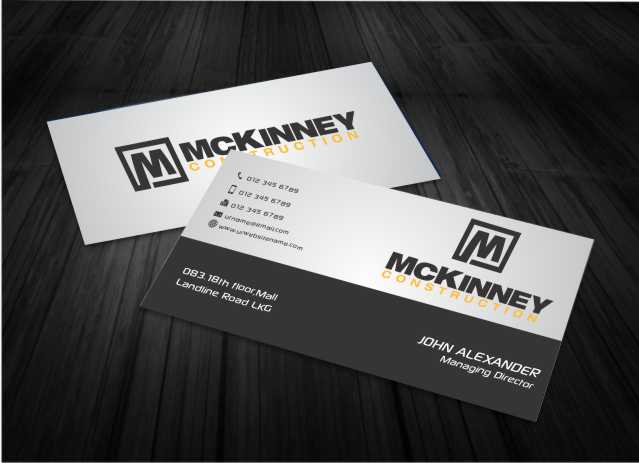 Business Card Design by AwsomeD for McKinney Construction | Design #4259216