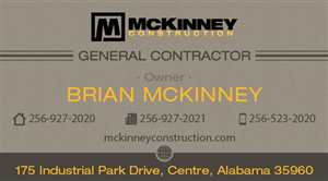 Business Card Design by LEE MING YAO for McKinney Construction | Design: #4278004