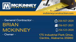 Business Card Design by LEE MING YAO for McKinney Construction | Design: #4278015