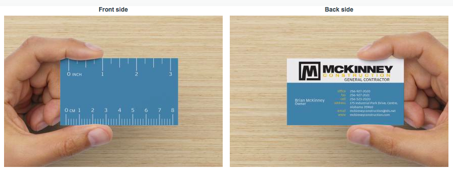 Business Card Design by BMF Design for McKinney Construction | Design #4275587