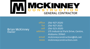 Business Card Design by BMF Design for McKinney Construction | Design: #4275592