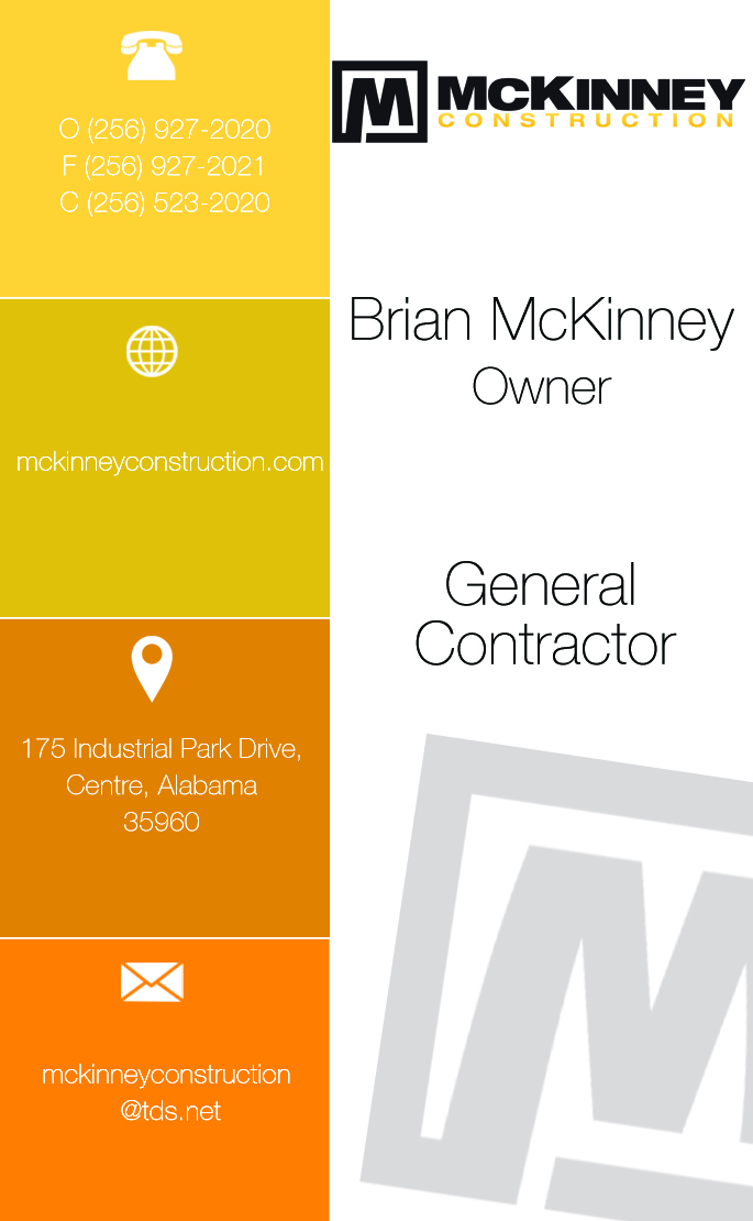 Visitenkarten-Design von Cherisse für McKinney Construction | Design #4269593