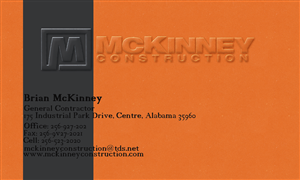Business Card Design by ykbmys for McKinney Construction | Design: #4241657