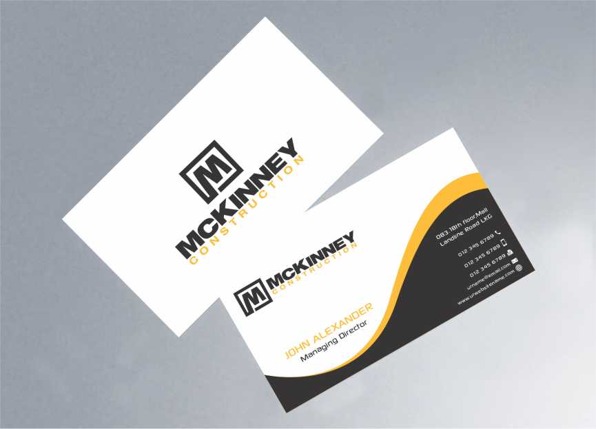 Business Card Design by szabist for McKinney Construction | Design #4265388