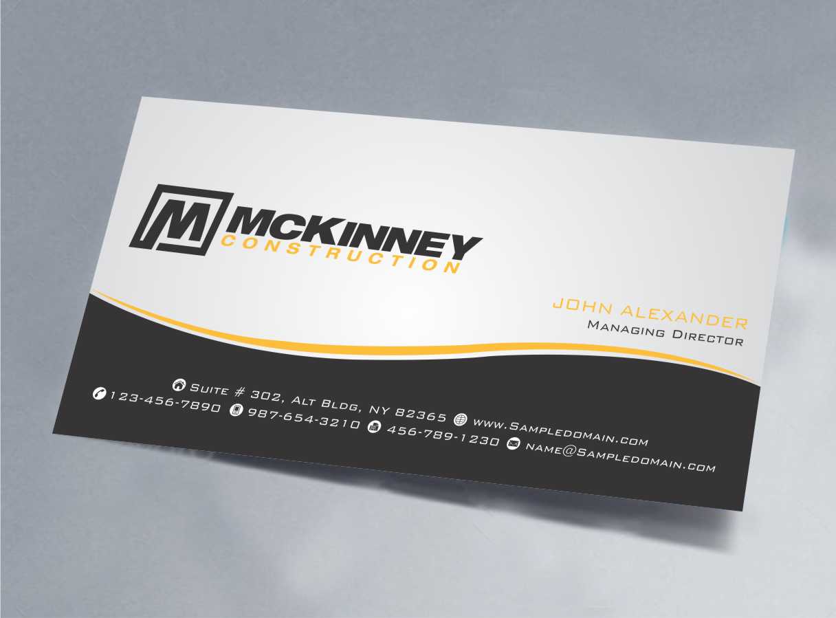 Business Card Design by szabist for McKinney Construction | Design #4265396