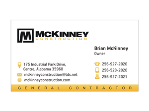 Business Card Design by Sushma for McKinney Construction | Design: #4226655