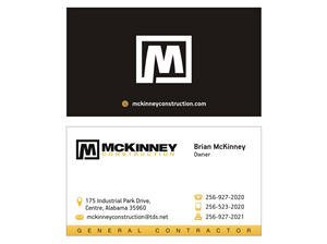 Business Card Design by Sushma for McKinney Construction | Design: #4226665