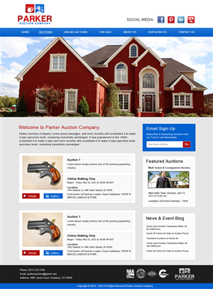 Parker Auctions on responsive WP | Graphic Design by Creative X Designs