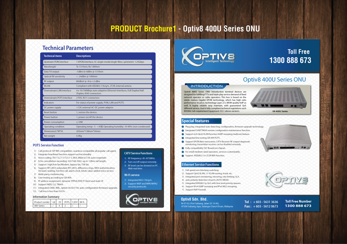 Brochure Design by meet007 for Optiv8 Sdn Bhd | Design #4299285