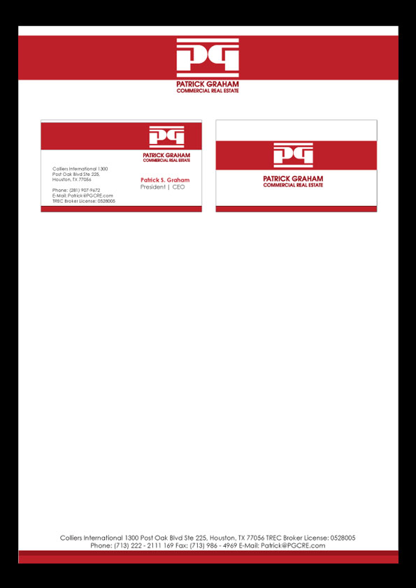 Schreibwaren-Design von Priyo Subarkah für Patrick Graham Commercial Real Estate | Design #175753