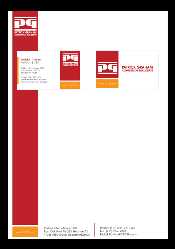 Schreibwaren-Design von Priyo Subarkah für Patrick Graham Commercial Real Estate | Design #176512