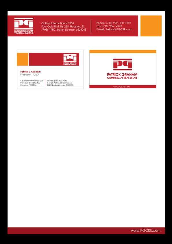 Schreibwaren-Design von Priyo Subarkah für Patrick Graham Commercial Real Estate | Design #176517