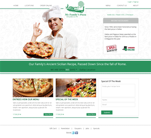 Web Design par sonaldesign pour My Family''s Pizza | Design #4273676