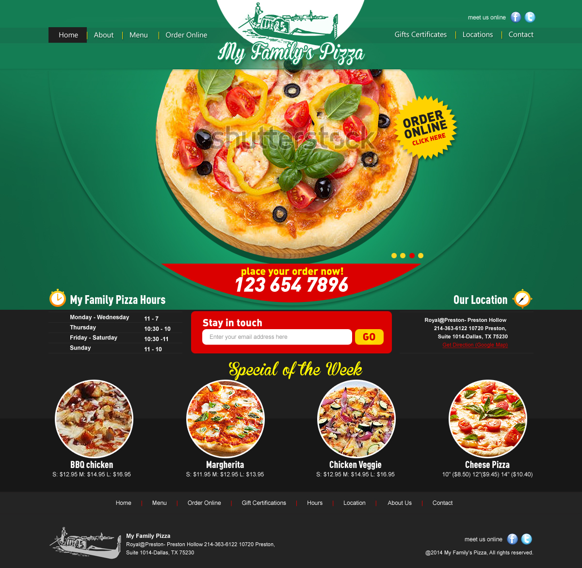 Web Design par ColorDrops pour My Family''s Pizza | Design #4364550