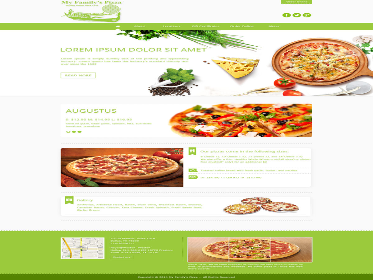 Web Design by GlobalTech for My Family''s Pizza | Design #4308155