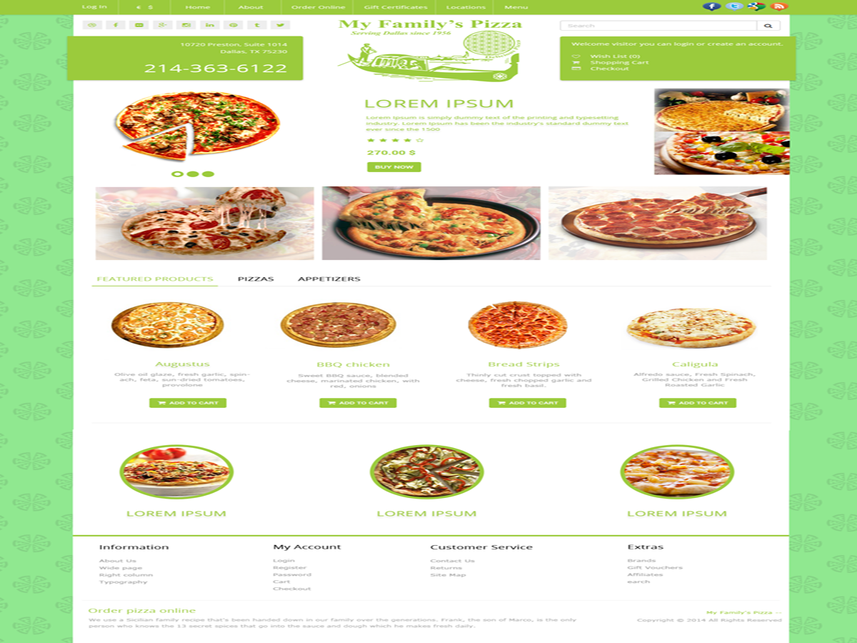 Web Design by GlobalTech for My Family''s Pizza | Design #4308158