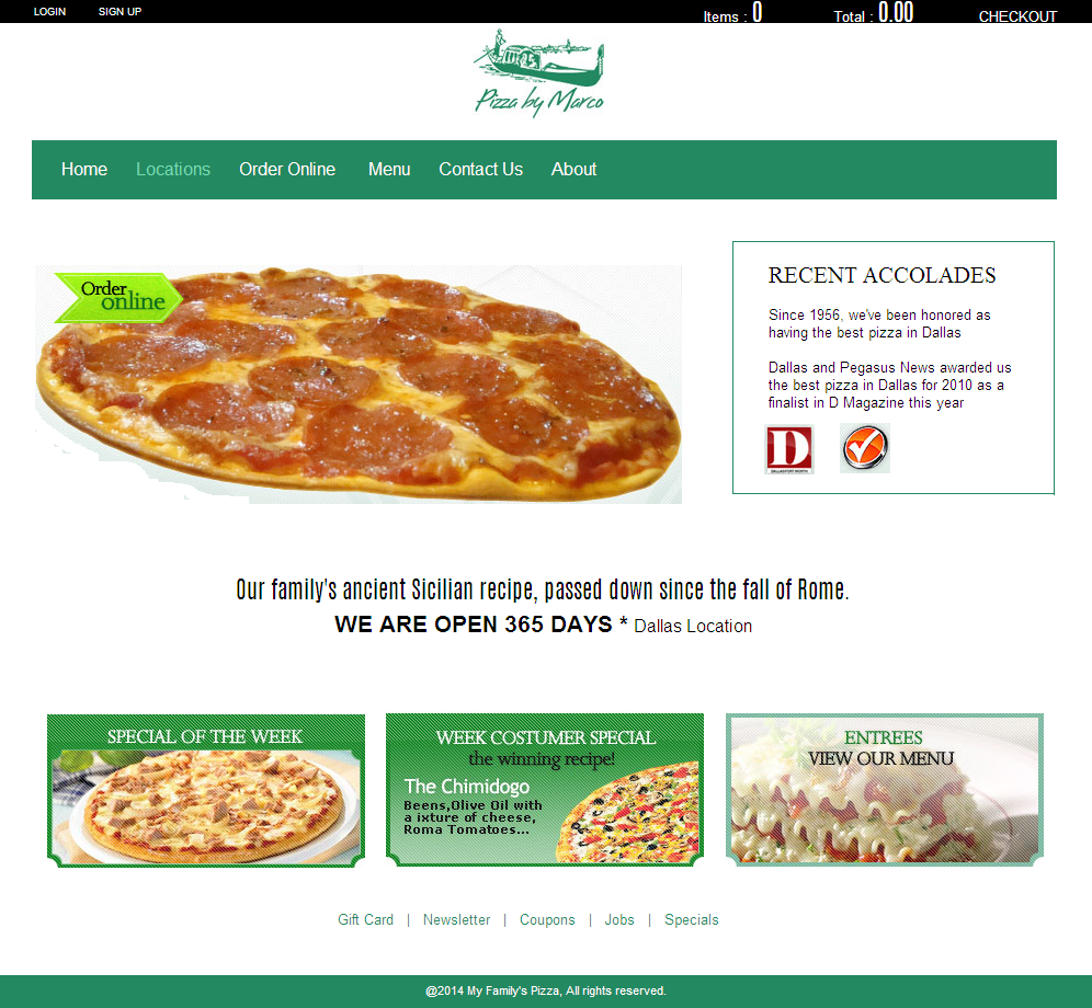 Web Design by coa for My Family''s Pizza | Design #4283116