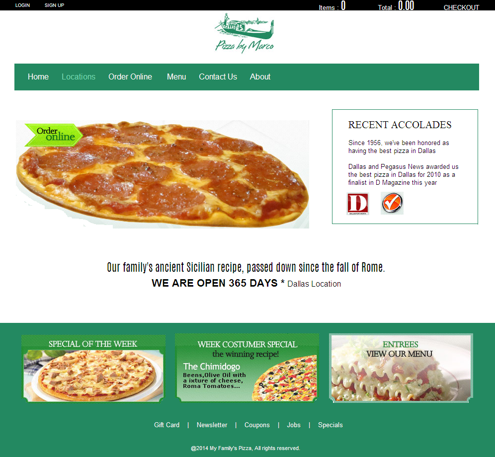 Diseño Web por coa para My Family''s Pizza | Diseño #4283206