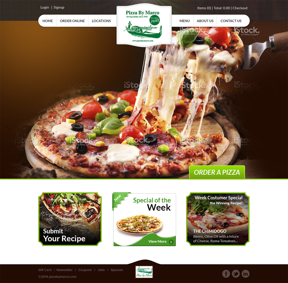 Web Design by Mayank Patel for My Family''s Pizza | Design #4279581