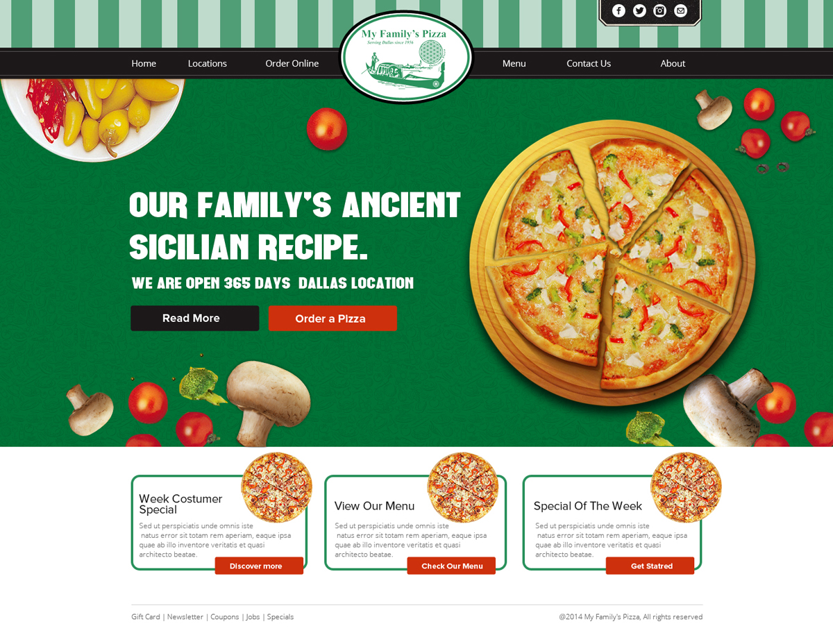 Web Design by OM for My Family''s Pizza | Design #4291234