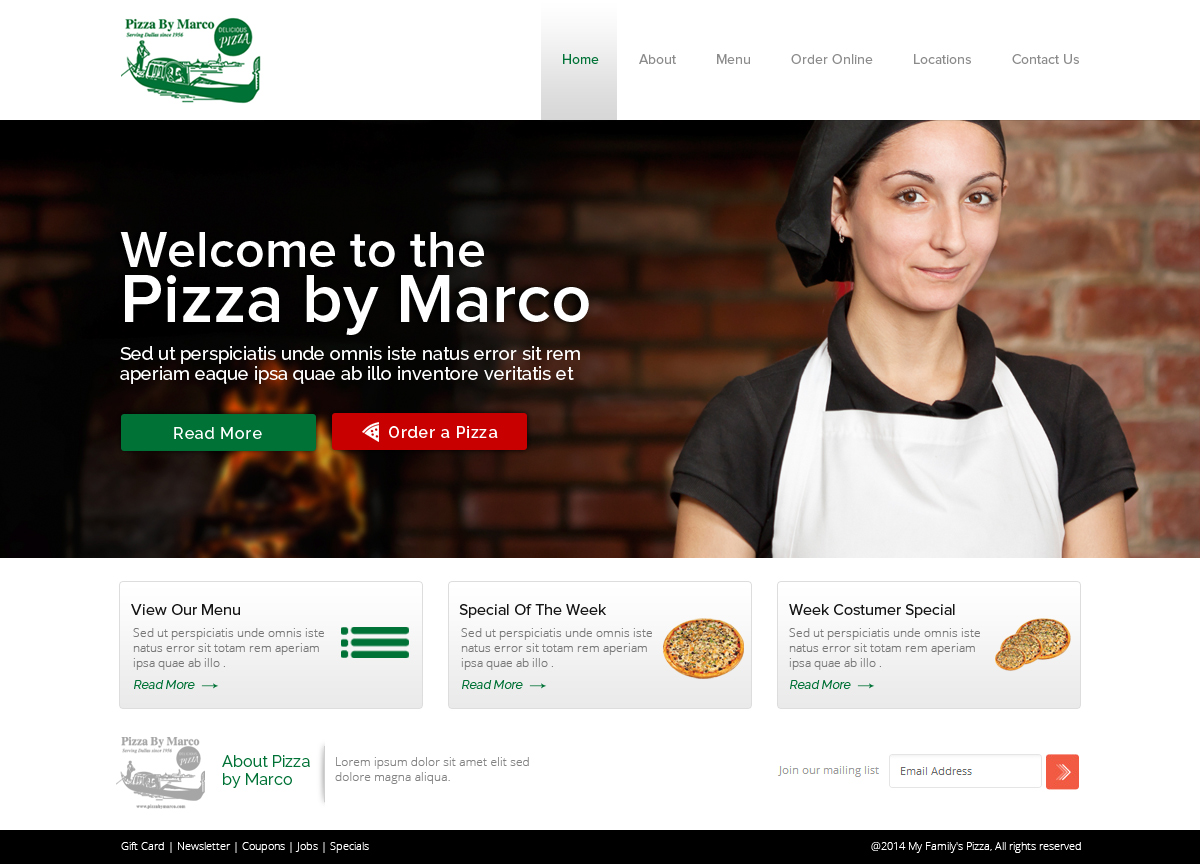Web Design by OM for My Family''s Pizza | Design #4291242