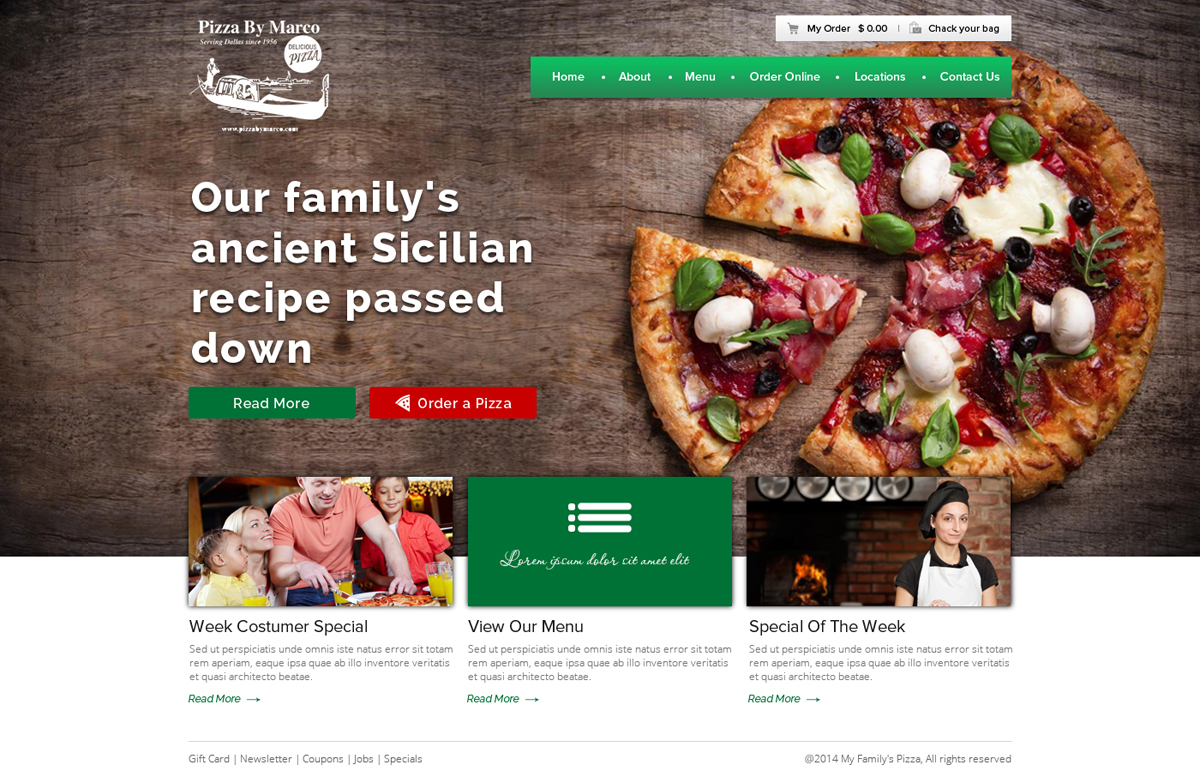 Web Design by OM for My Family''s Pizza | Design #4291245