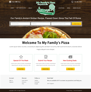 Web Design by OM for My Family''s Pizza | Design: #4291248