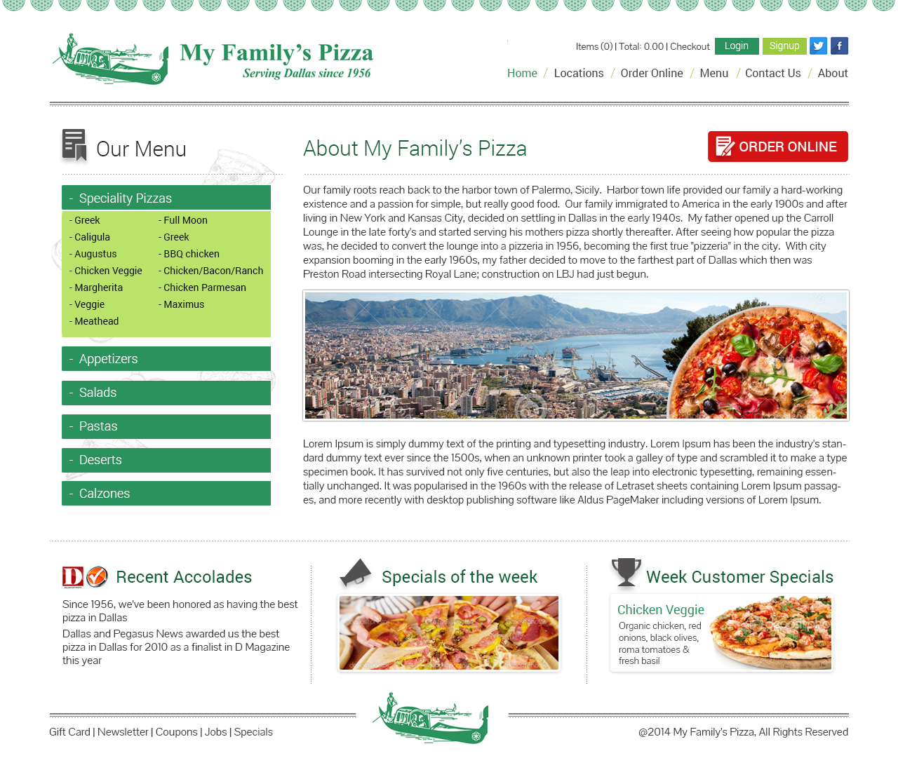 Diseño Web por LogoDesigns.ae para My Family''s Pizza | Diseño #4351897
