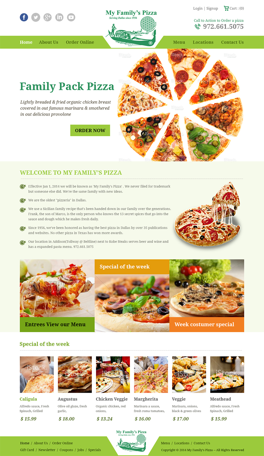 Web Design by Creative Usha for My Family''s Pizza | Design #4312005