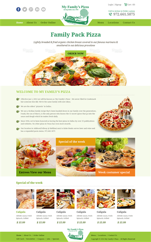 Web Design by Creative Usha for My Family''s Pizza | Design: #4312014