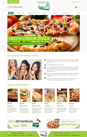 Web Design by Creative Usha for My Family''s Pizza | Design: #4318558