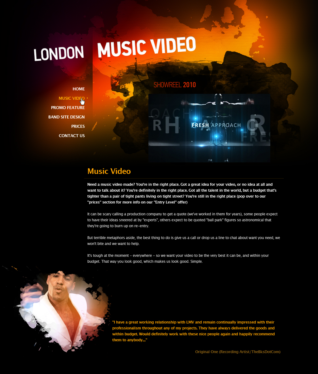 Web Design by flx flx for LondonMusicVideo.com | Design #178510