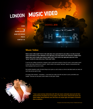 Web Design by flx flx for LondonMusicVideo.com | Design: #178510