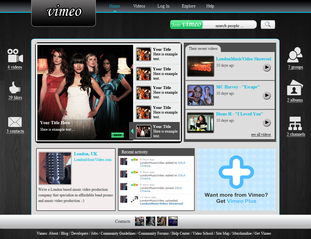 Web Design by Petar Yordanov for LondonMusicVideo.com | Design #178340
