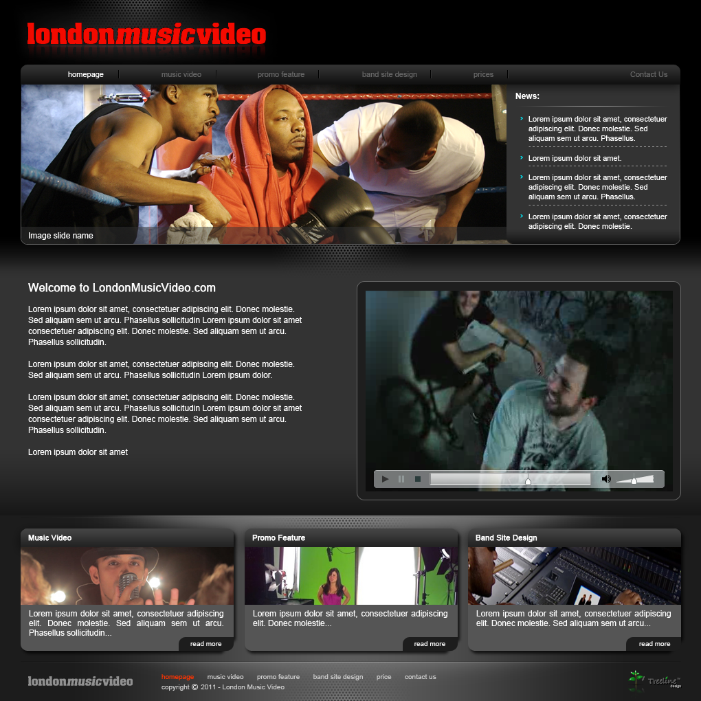 Web Design by Yoga for LondonMusicVideo.com | Design #173066