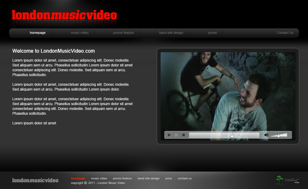 Web Design by Yoga for LondonMusicVideo.com | Design #173069