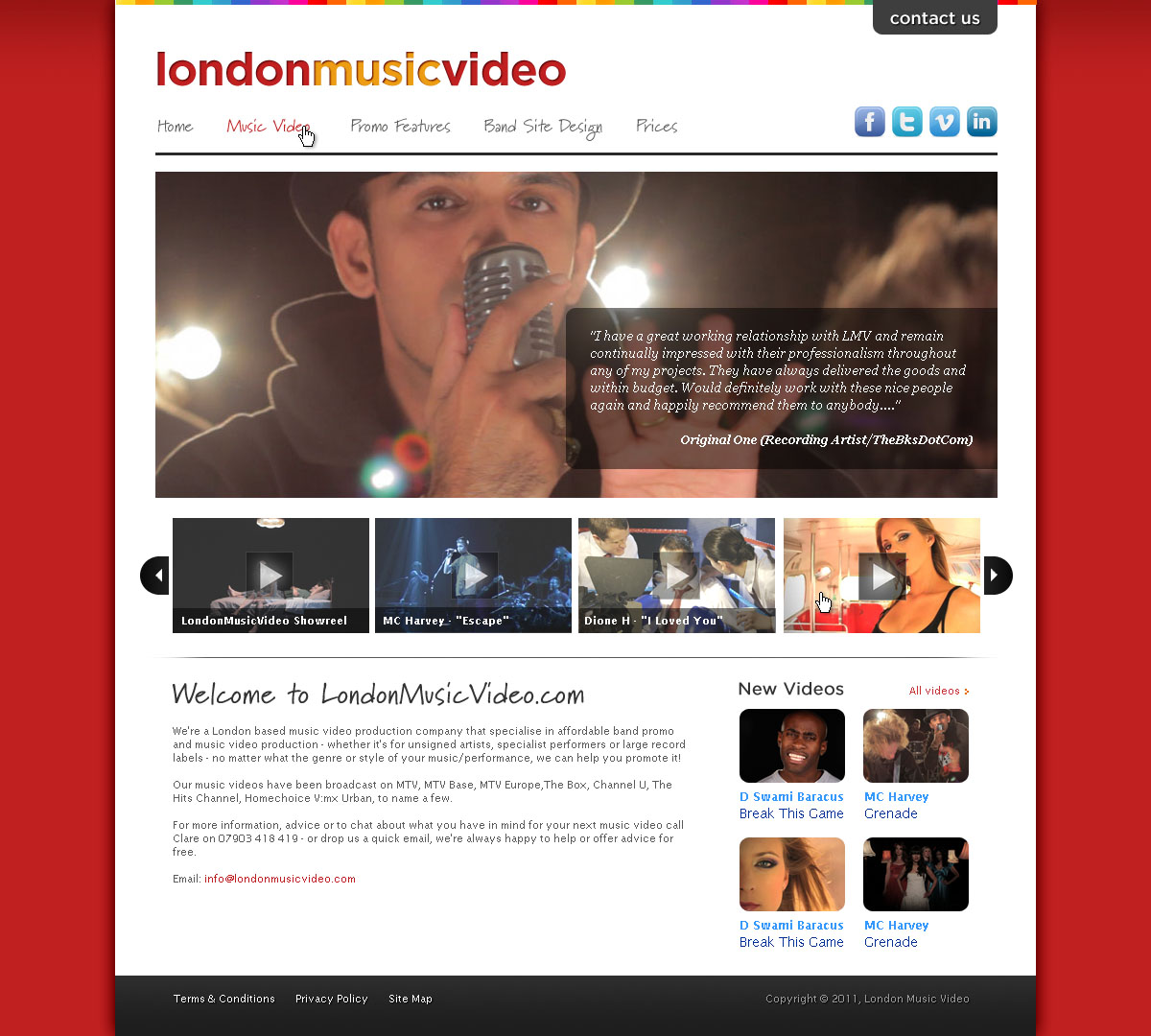 Web Design by jenqidoodle for LondonMusicVideo.com | Design #176077