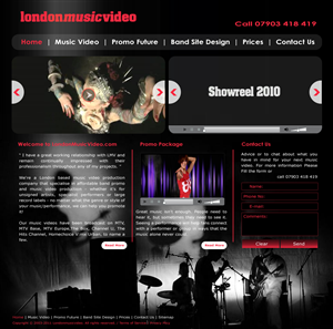 Web Design by Shilpa for LondonMusicVideo.com | Design: #180119