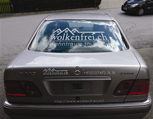 Car back window and sides sticker for real estate | Sticker Design by Sindelar Jaroslav