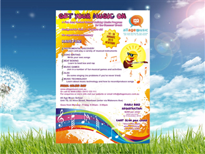 Design to promote School Holiday Music Program for Kids | Poster Design by Amduat Design