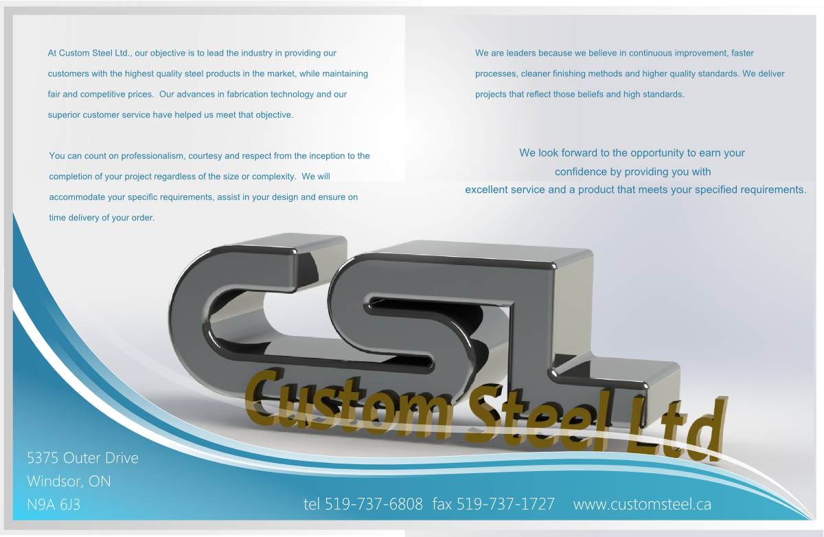 Broschüren-Design von Giovanni für Custom Steel Ltd. | Design #1313051