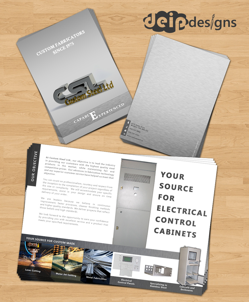 Brochure Design by Deip designs for Custom Steel Ltd. | Design #1321732